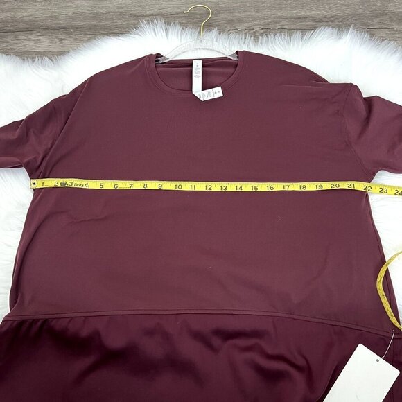 Lululemon Womens 2 Maroon Ease of Mind Long Sleeve Peplum Athletic Top - Picture 6 of 7